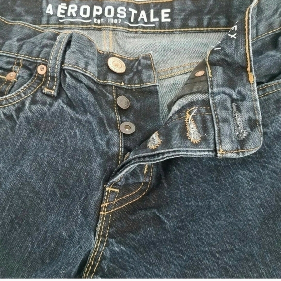 Aeropostale Mens Jeans Essex Classic Straight Blue Pockets Button Fly 28 x 28 - Picture 5 of 12